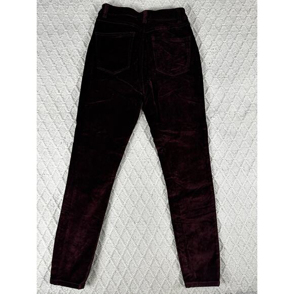 DL1961 Chrissy Ultra High Rise Skinny Jeans Size 25 (US 0/2) Burgundy Velvet - Picture 9 of 10